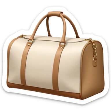 white and beige gym bag, minimal aesthetic sticker