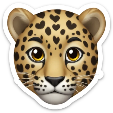 leopardo corazón sticker