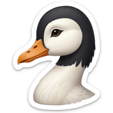 goose portrait with black hair and bangs sticker