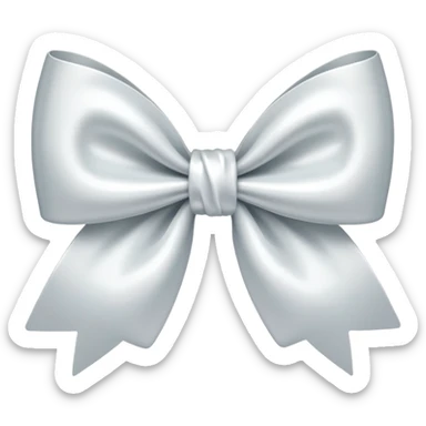 white satin bow sticker