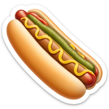Hotdog with pickle on the side sticker