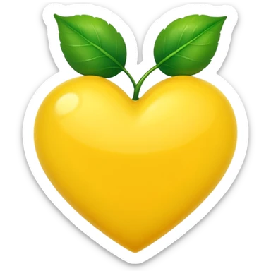 yellow heart with a leaf sticker