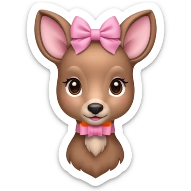 Cute Doe with a pink bow sticker