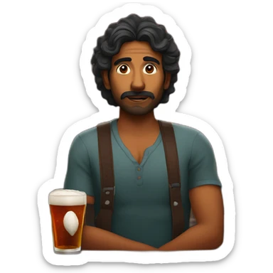 Indian man in a pub called insomnia red lightning  sticker