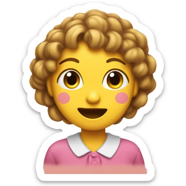 A cute emoji that is blushing and holding her sheecks. Its still a yellow face emoji sticker