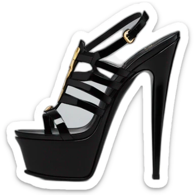 YSL TRIBUTE heel SANDAL black PATENT LEATHER sticker