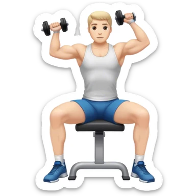 Seated Dumbbell Tricep Extension, bent elbows sticker