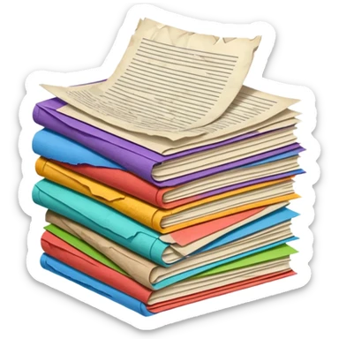 mac os mixed papers skeuomorphic sticker