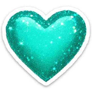 Sparkly turquoise heart sticker