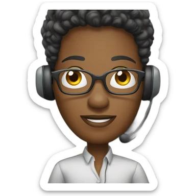 Call center customer support black sticker