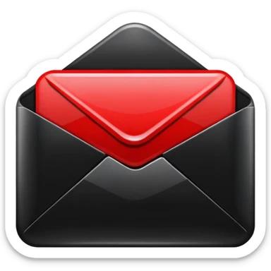 black and red email icon sticker