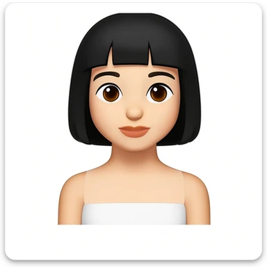 Edit the image to make the girl's hair short while keeping the same style and appearance. Use a white background. sticker