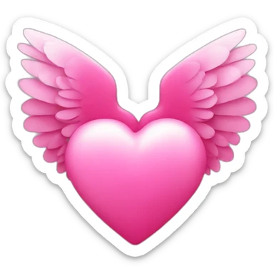 pink heart with wings  sticker