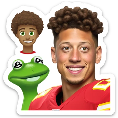 Patrick Mahomes as Kermit the Frog sticker
