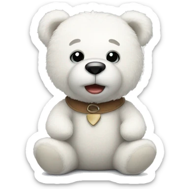 white teddy bear sticker