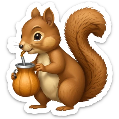 Ardilla tomando mate, que es como un vaso con una bombilla, asi: 🧉 sticker