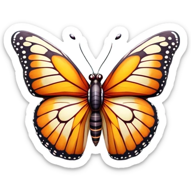 Cinematic Realistic Comical monarch Butterfly Portrait Emoji, Head tilted dramatically with an exaggeratedly amused expression, featuring striking, vividly detailed ruby wings with bold, playful patterns and wide, expressive eyes brimming with humorous disbelief, rendered with lifelike texture and vibrant natural hues, high shine, dramatic yet playful, styled with an air of cheeky garden mischief, soft glowing outline, capturing the essence of a spirited and over‐the‐top red butterfly that looks ready to flutter its way into viral fame! sticker