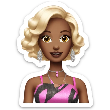 glamorous black barbie  sticker