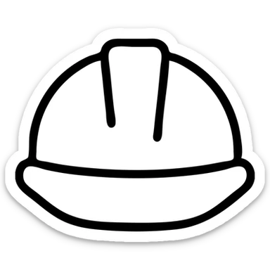 white helmet, slightly glossy finish, minimalistic icon style sticker