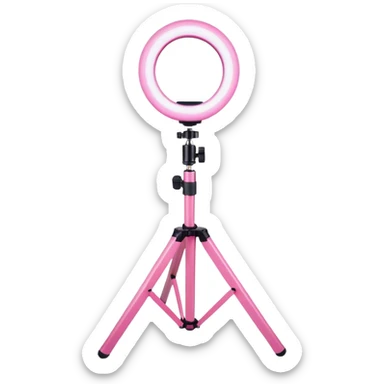 pink ring light on short tripod sticker