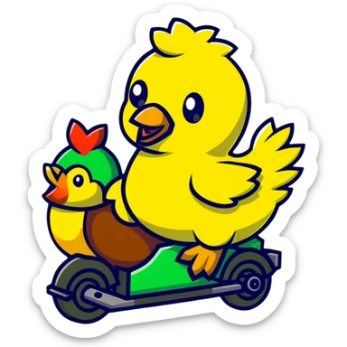 Minecraft creeper riding a chicken sticker