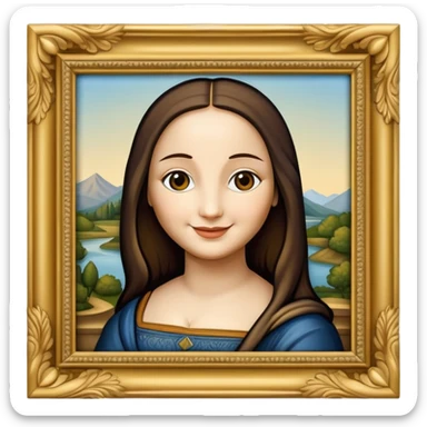 mona lisa in frame sticker
