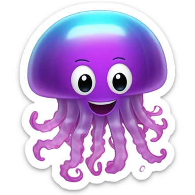 A happy jellyfish sticker