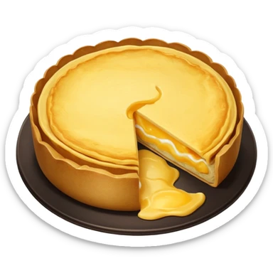 Round spanish potato omelet no plate, plain ok top no toppings sticker