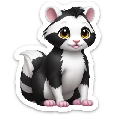 Cute skunk-panda-ferret-cat-hybrid full body sticker