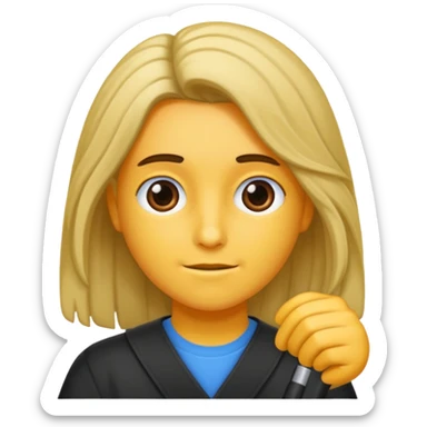 Estudante de cor parda,com o cabelo loiro  sticker