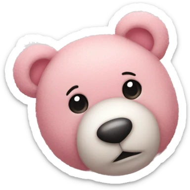 light pink teddy bear with hearts and glitter around it  sticker