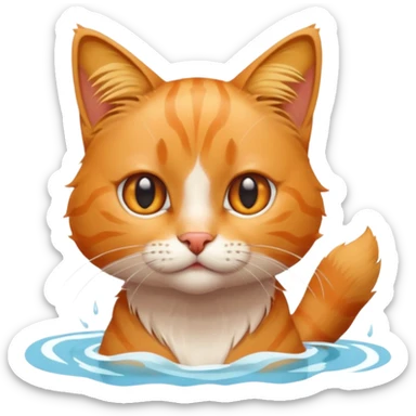 Cat going to the pool sticker