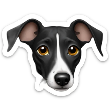 Conpletely black italian greyhound sticker