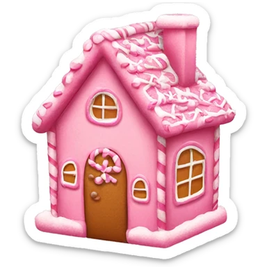 Pink gingerbread house sticker