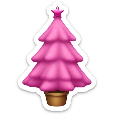Pink Christmas tree sticker