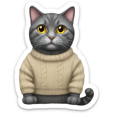 british cat with jumper sticker