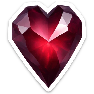 dark red crystal heart sticker