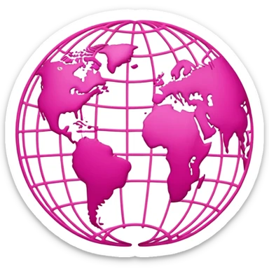 pink world wide web icon sticker
