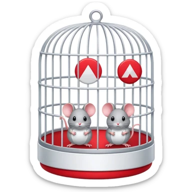 Mice in cage and logo mitsubishi sticker