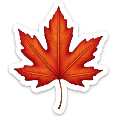 red autumn leaf  sticker