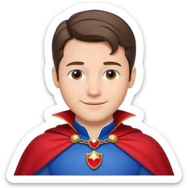 prince charming from snow white. He is brunette and has a red cape, under he's got a white shirt and a blue breast plate. He is smiling sticker