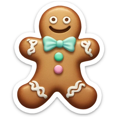 Pastel gingerbread man sticker