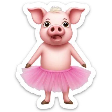 Pig in a tutu sticker