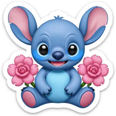 Stitch in  rosa sticker