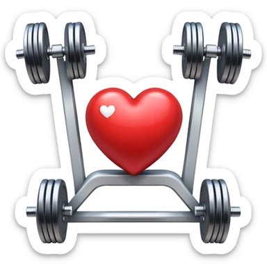 heart with gym dumbells sticker