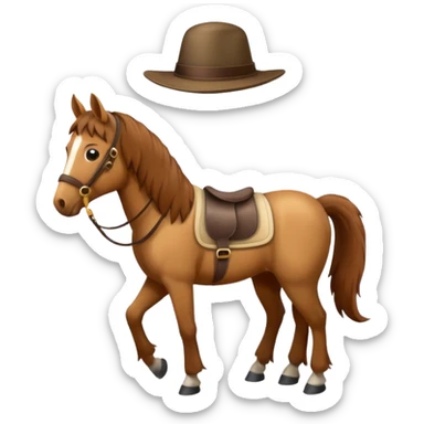 Cheval avec chapeau sticker