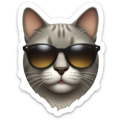 Cat with sunglasses sticker