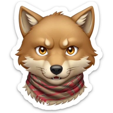Lobo Enojado Con una cicatriz en el ojo y bufanda sticker