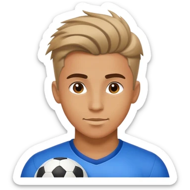 A handsome guy with a hairstyle combed to the right side, who loves playing football and studying mathematics. sticker