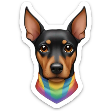 Pinscher bandera arcoiris sticker